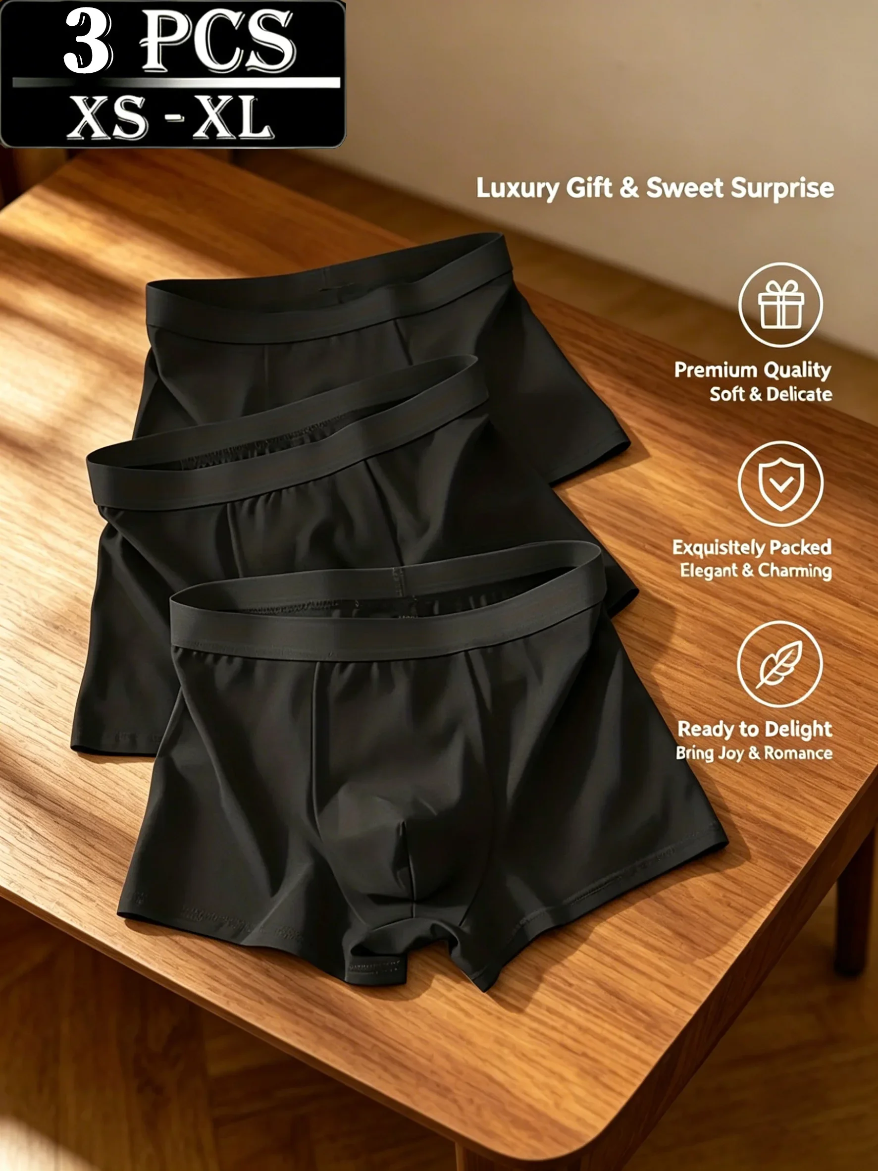 3pcs Men's Four Cornered Pants Moisture Absorbing Breathable Soft Men's Boxing Pants Youth Sports and Leisure Affordable Price