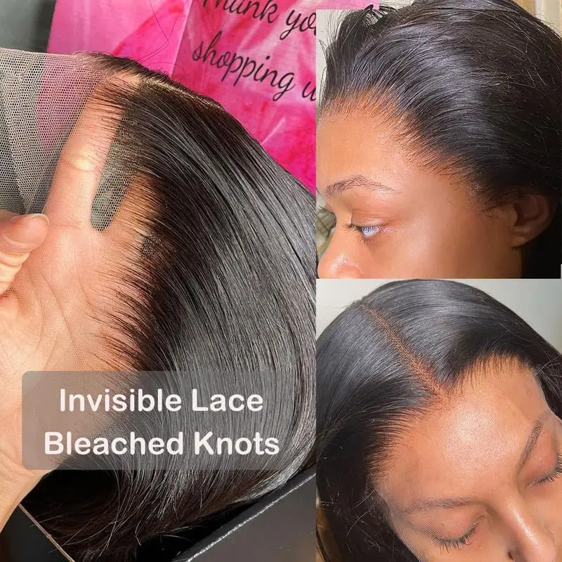 2026 13x4 Lace Wigs Bone Straight Natural Colour Hot Style 200% Density Deep Black Human Hair Wig for Women Daily Wear Straight Transparent Lace Front Wig Human Hair for Women Wigs Peruvian Pre Plucked with Baby Hair Natural Color