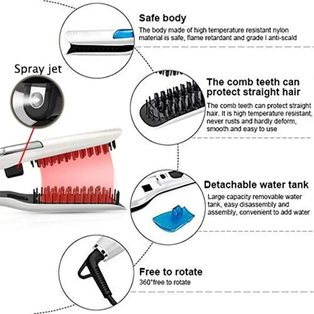 

LCD Display Steam Hair Straightener Scalable Fast Heating Electric Hair Straightener Frizz-Free Adjustable Temperature