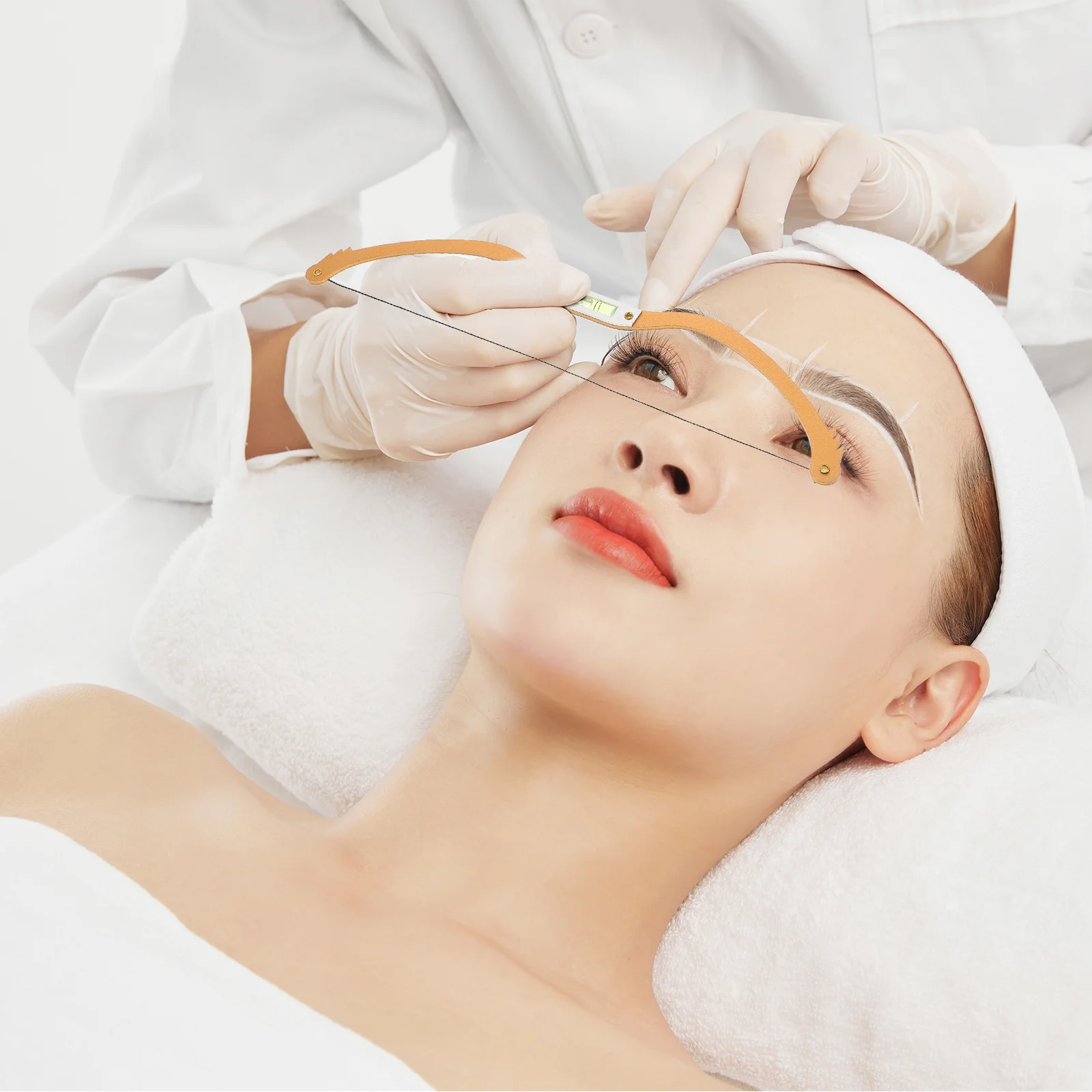 Outil de cartographie des sourcils, règle à sourcils en métal pour la mise en forme professionnelle et le bricolage avec précision de mesure du niveau