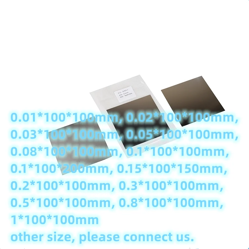 High Purity Tantalum Sheet 0.01mm-1*100*100/150/200mm Ta Plate/Flake/Foil Science Laboratory Metalworking Optional Customizable