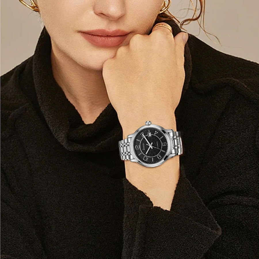 ساعات يد ميكانيكية أوتوماتيكية مقاومة للماء من Deesio ، ساعة زوجية فاخرة ، حركة يابانية ، أفضل علامة تجارية ، 50 مترًا