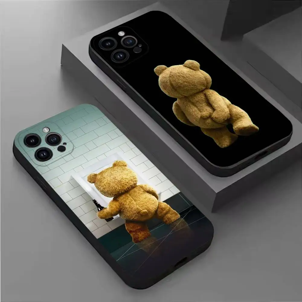 Image of T-Teddy B-Bear Movie Ted Handyhülle für iPhone 17,16,15,14,13,12,11 Plus, Pro Max, XS, X, XR, SE, Mini, 8,7, weiche Silikon-Schutzhülle in Schwarz
