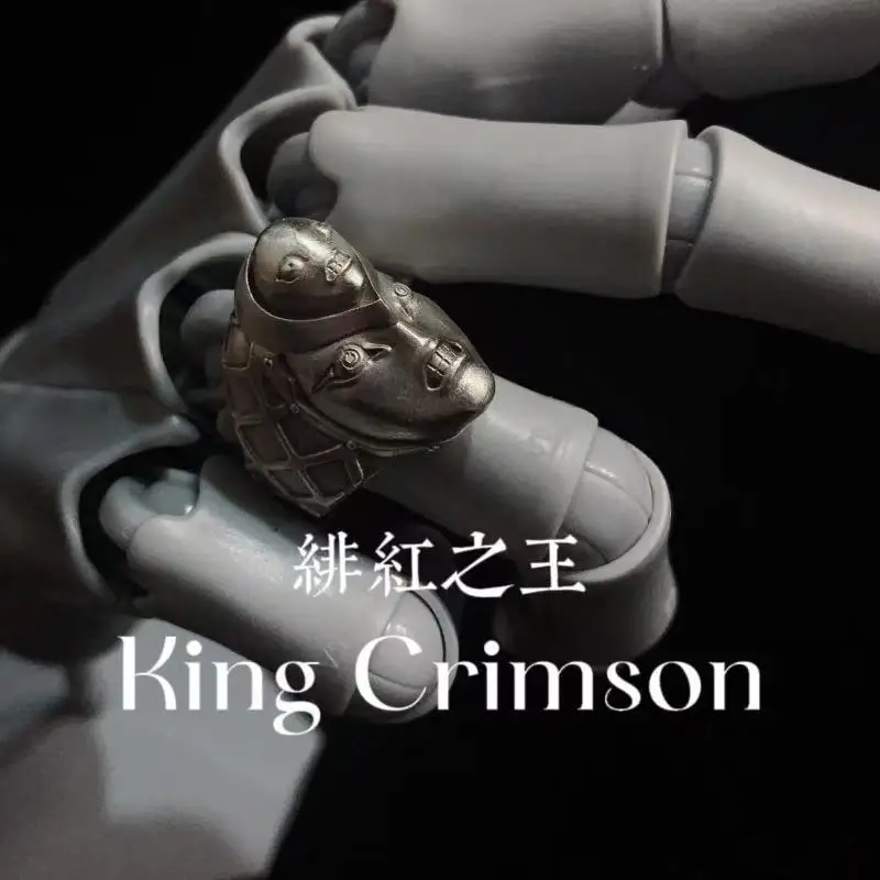 Anime King Crimson Cosplay Ring Unisex Metal Gothic Adjustable Opening Rings Jewelry Accessories Xmas Gift - Image 2