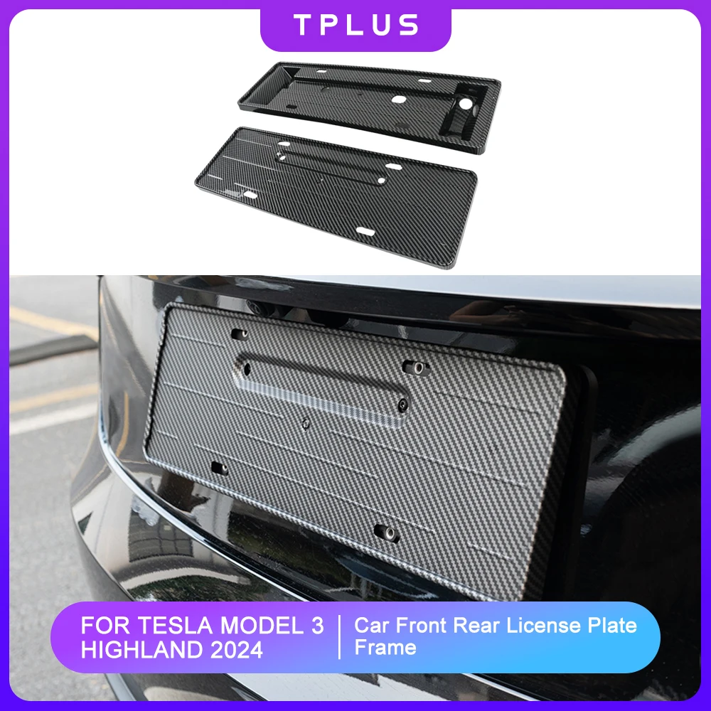 

For Tesla Model 3 Highland 2024 Car License Plate Frame New Energy Vehicle Modification Plate Holder Car Exterior Accessories