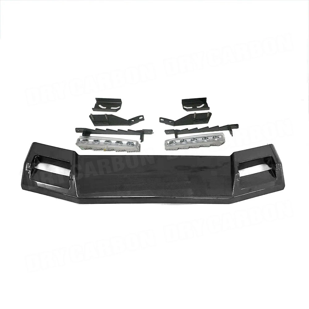 سبويلر سقف السيارة من ألياف الكربون B مع أضواء LED لسيارة Mercedes Benz G Class W463 G500 G55 G65 Wagon 2015+ #4