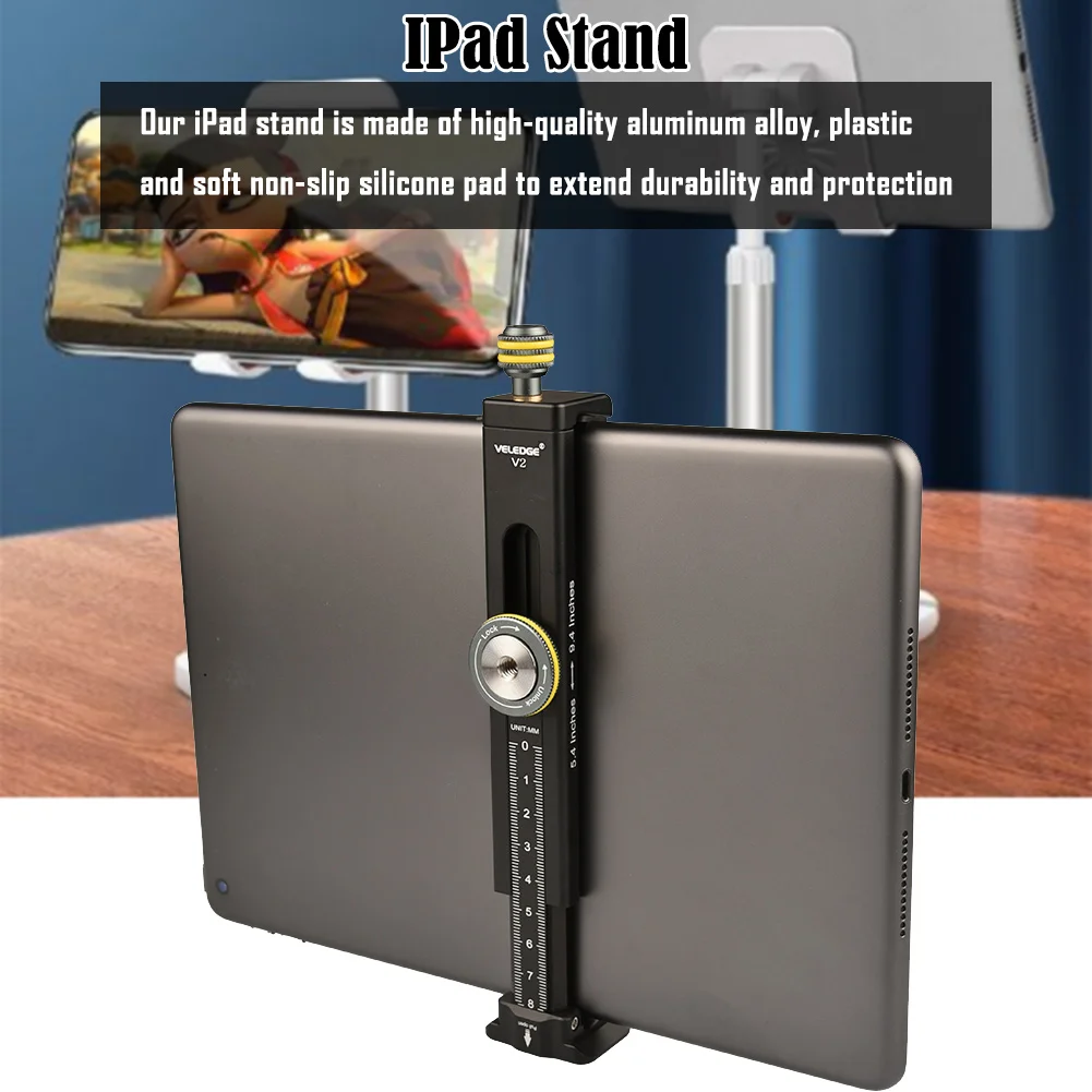 Suporte universal para tablet V2 Suporte de montagem em tripé de alumínio para iPad Surface Pro