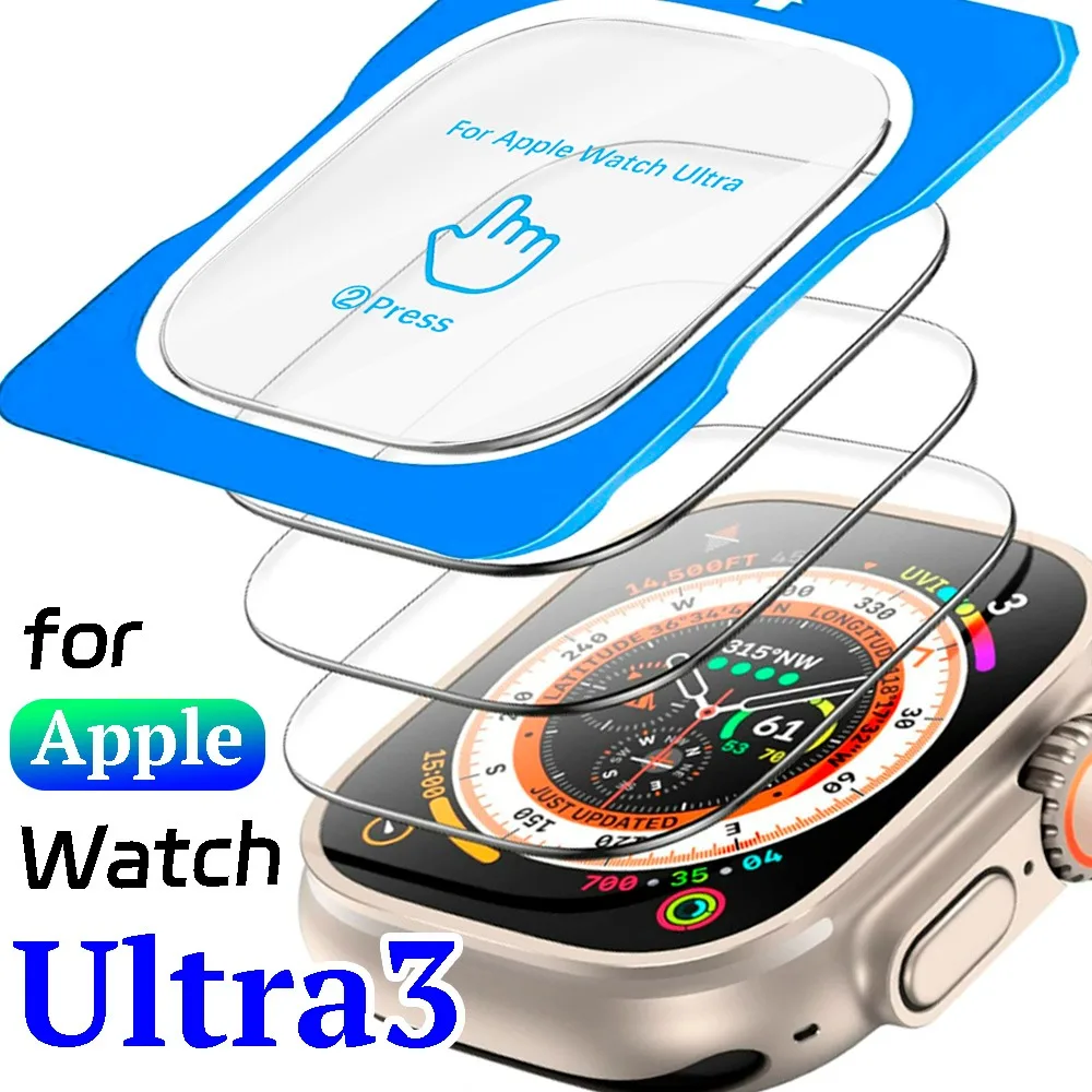 

Easy Installation HD Glass for Apple Watch Ultra 3 Screen Protectors with Positioning Films Installation Tool for Apple Ultra 3