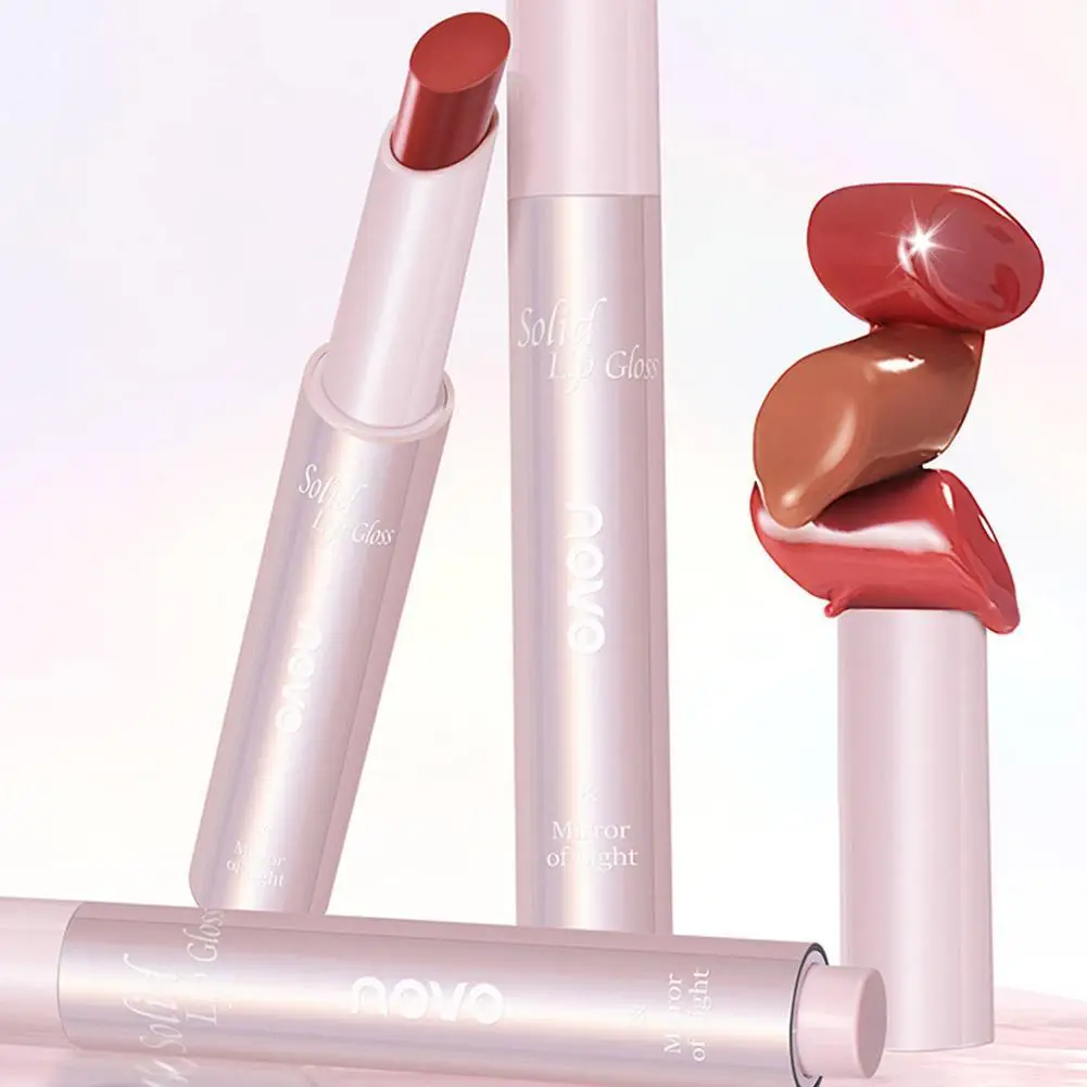 

1pcs Solid Lip Gloss Cute Hydrating Mirror Red Brown Lipstick Clear Moisturizing Lips Tint Nature Nude Lip Makeup Cosmetics
