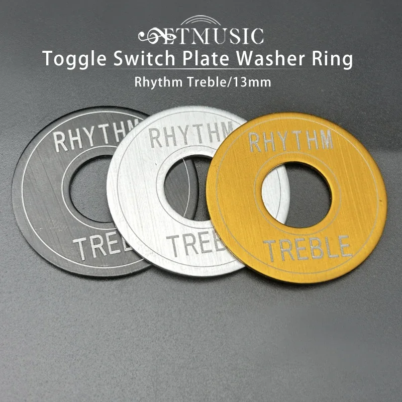 10Pcs Metal Guitar Toggle Switch Plate Rhythm Treble Washer Ring with Words New for Electric Guitar