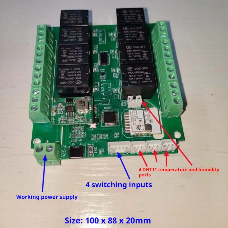 Tuya Smart 8 قنوات للتحكم عن بعد في مستوى المياه ومستشعر درجة الحرارة/الرطوبة ذو 4 مناطق مع تطبيق الهاتف + دعم مكبر الصوت الذكي #2