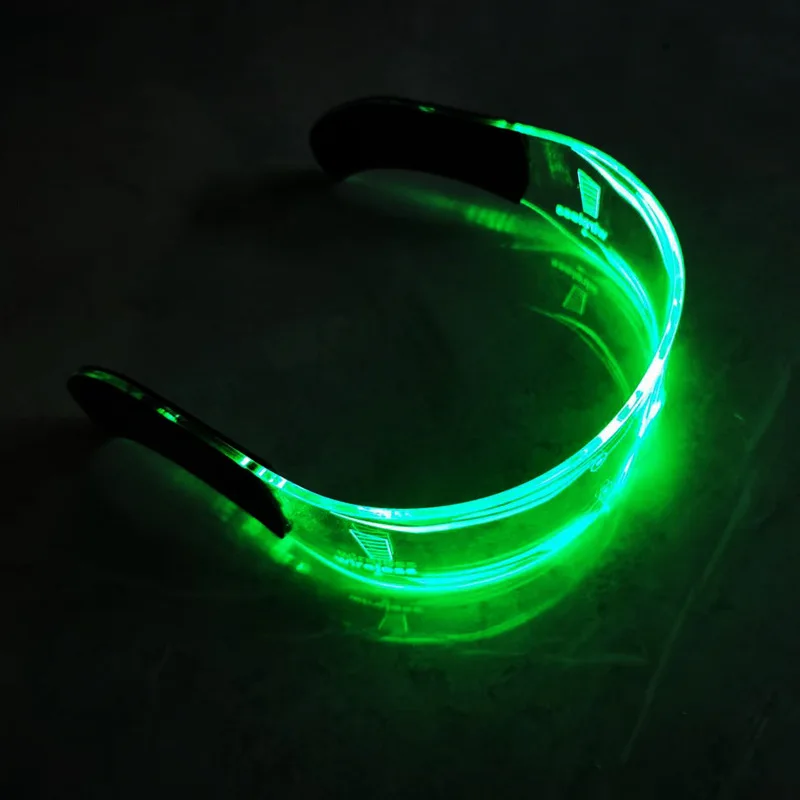 نظارات مضيئة بإضاءة LED بتقنية المستقبل 3 فولت، 7 نظارات فلاش ملونة متغيرة الألوان من الأكريليك العصرية