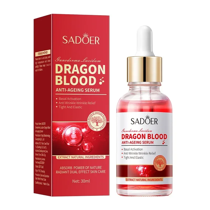 SADOER Anti-Wrinkle Essence Skin Rejuvenation Firming Moisturizing Ganoderma Lucidum Dragon Blood for Healthy Glowing Skin