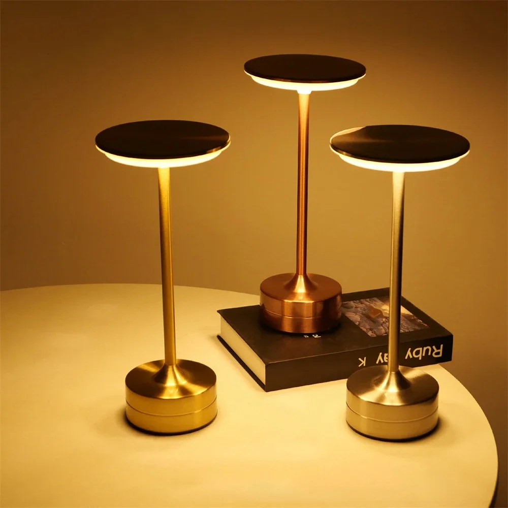 LED Table Lamp Touch Sensor Night Light USB Rechargeable Portable Bedroom Night Light Wireless Reading Lamp Restaurant Hotel Bar image 2