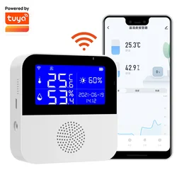 Tuya Smart WIFI Temperature and Humidity Sensor with Backlight LCD Display Indoor Thermometer Hygrometer Meter Support Alexa