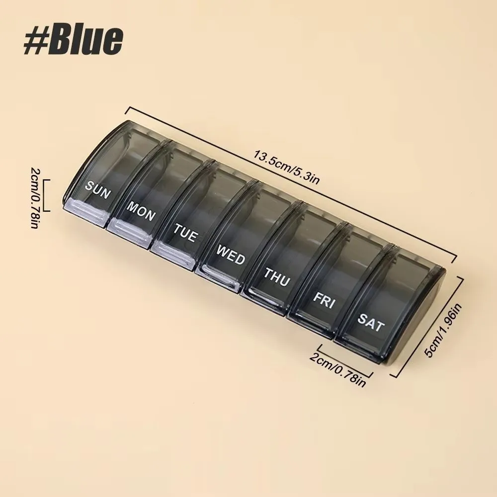Large Capacity Weekly Pill Organizer Portable Size Durable Daily Vitamin Case Multi Compartment Design 7 Day Pill Case