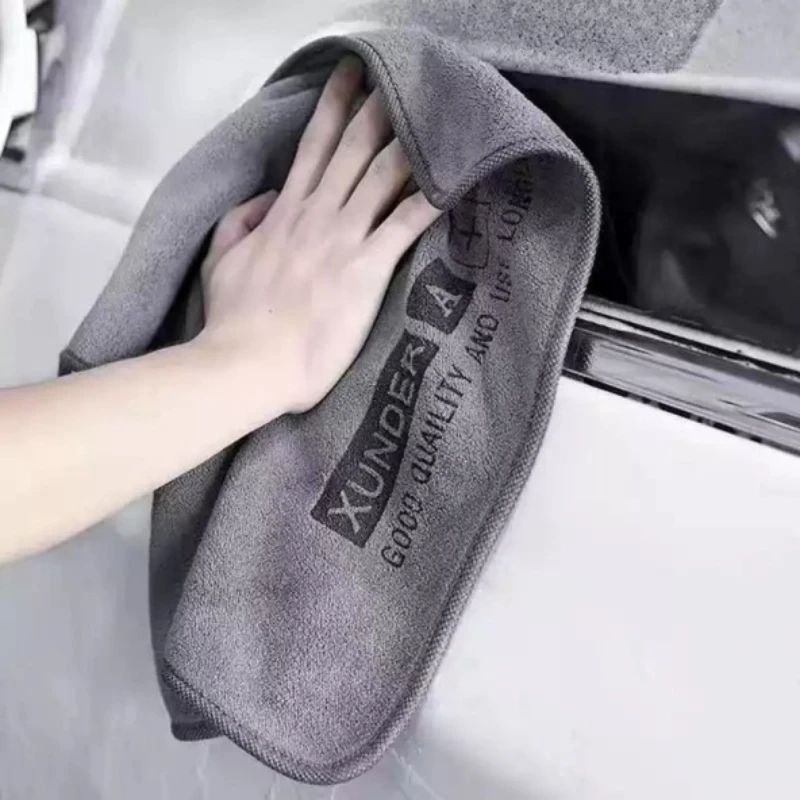 Ultra Fine Fiber Edge Wrapped Car Wash Towel Letter Wiping Towel Absorbent and Scratch Free Car Wash Quick Drying Towel