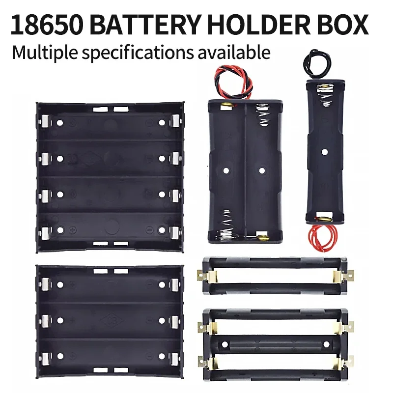 18650 Power Bank Cases 1X 2X 3X 4X 18650 Battery Holder Storage Box Case 1 2 3 4 Slot Battery Container with Wire Lead