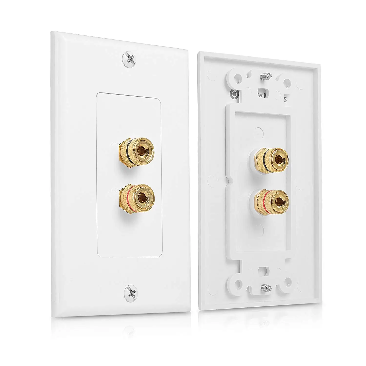 ✱2 Posts Speaker Wall Plate Home Theater Wall Plate Audio Panel for 1 Speakers