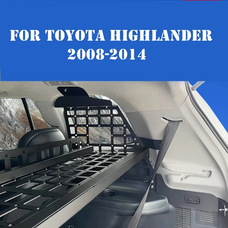 

For Toyota Highlander 2008-2014 Trunk storage rack modified hanging net curtain aluminum alloy storage layered frame parts