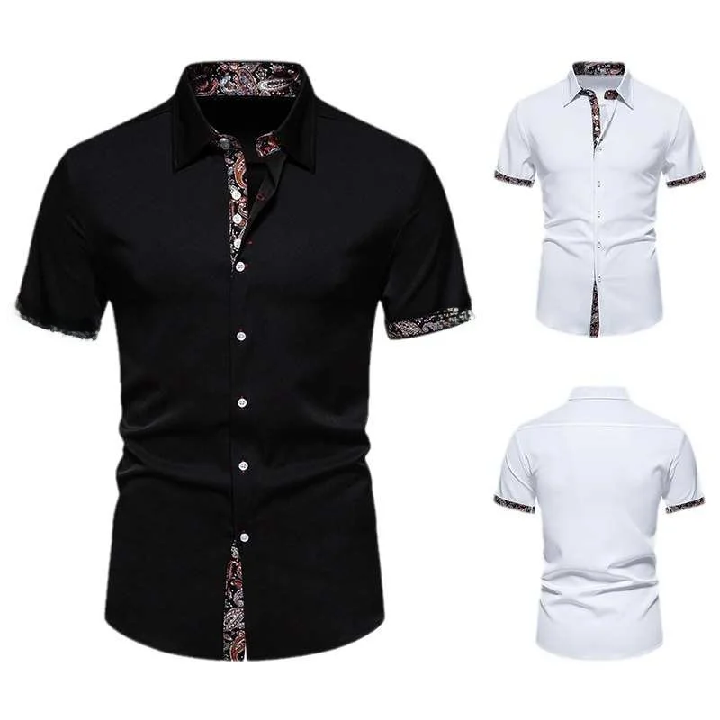 

Slim Fit Printed ort Sve irt Polyester Fiber Youth Summer Faion Casual irt Zipper Closure Regular Length