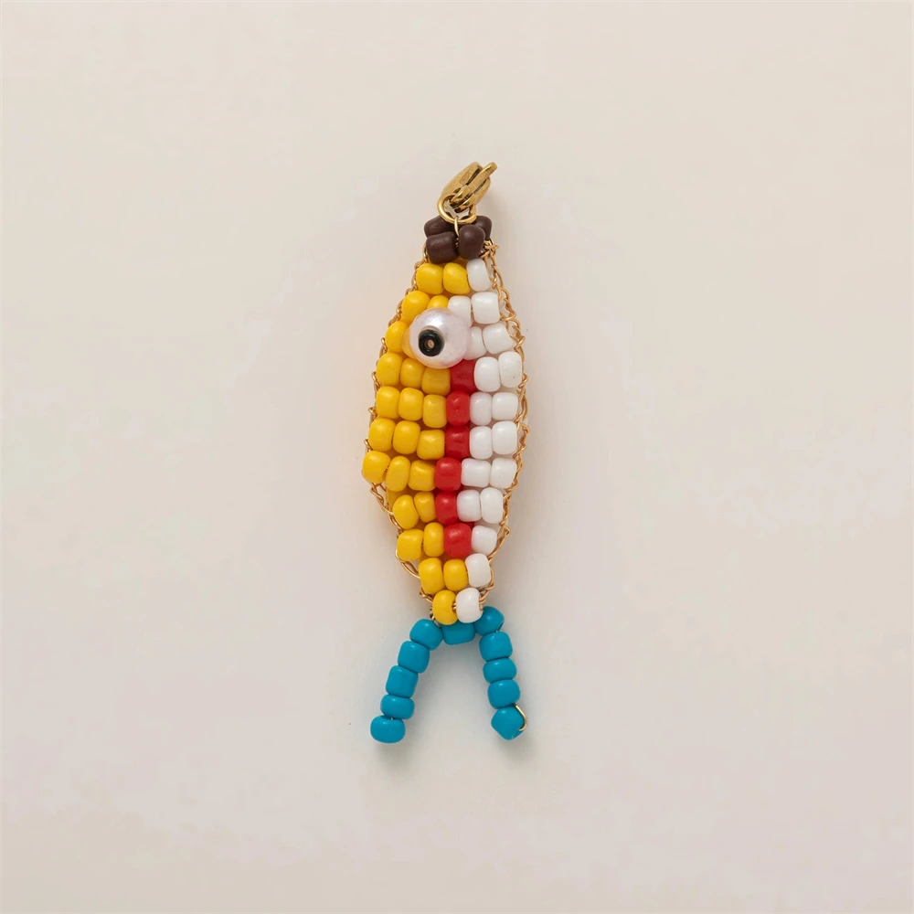 Creative Colorful Beads Fish Pendant Keychain