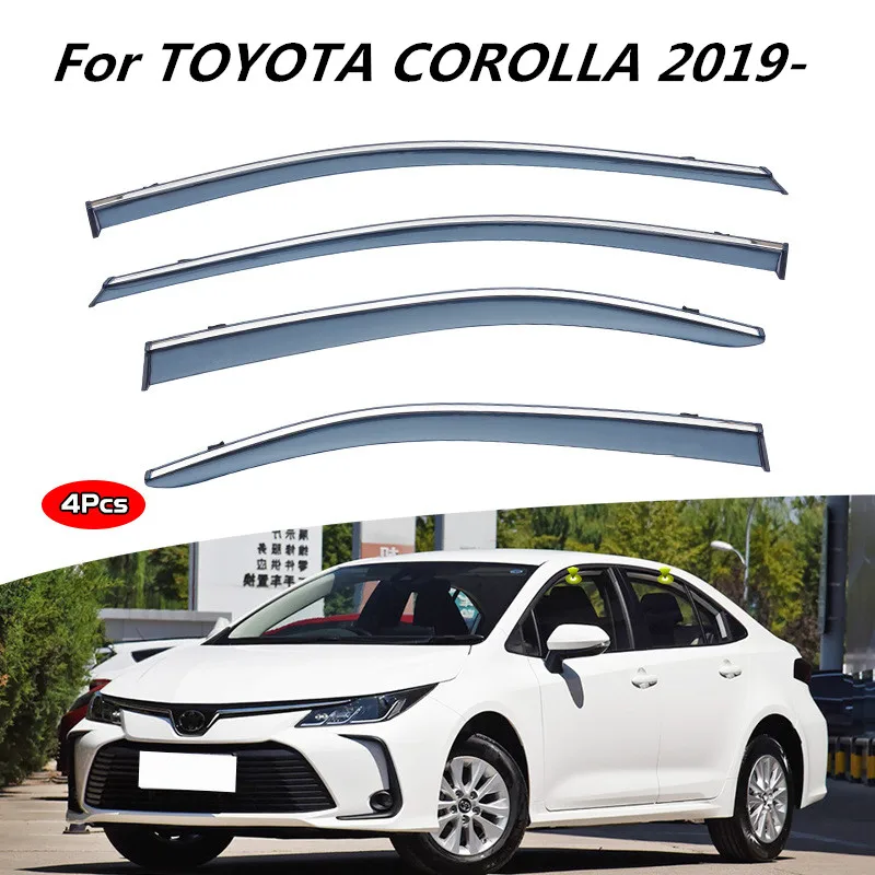 

Наружная отделка для TOYOTA COROLLA 2007-2022, хромированные аксессуары, защита от дождя на окна, дверной козырек, вентиляционные отверстия, вентиляционный козырек, чехол для автомобиля