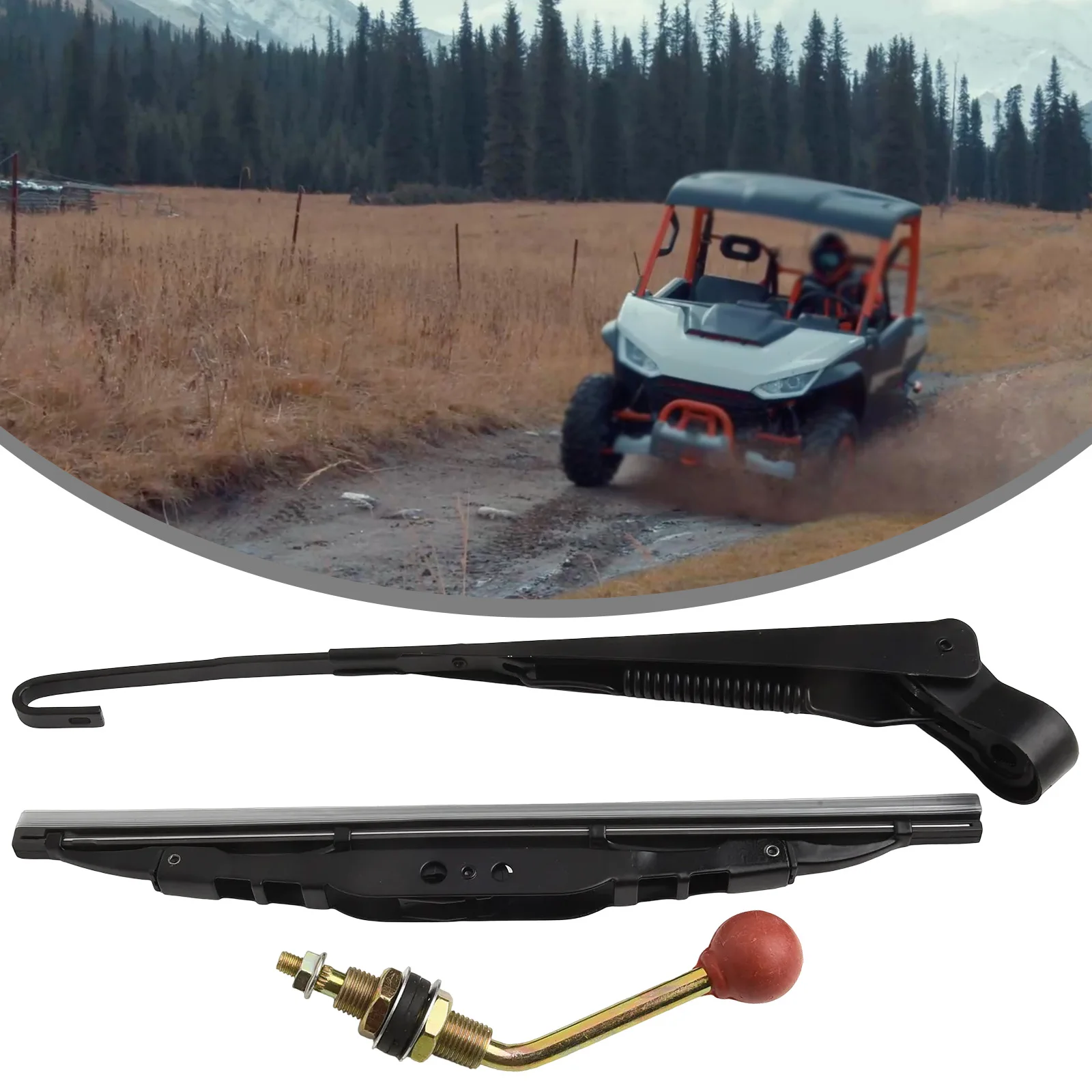 

250/300/400mm Hand Operated Front Windshield Wiper Manual Wiper Wiper Kitfor For Polaris RZR 800 900 1000 XP For Can Am