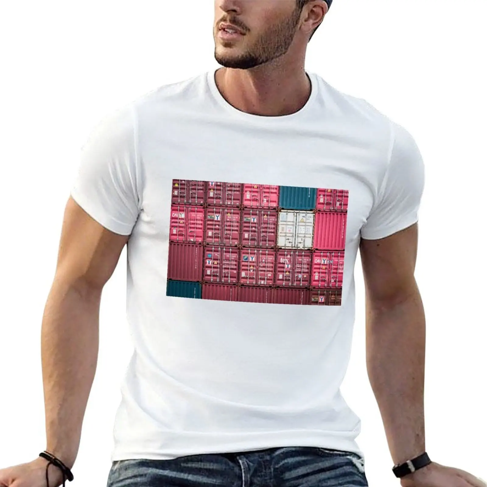 Stacked Cargo Shipping Containers T-Shirt hippie clothes custom shirt Men's clothing