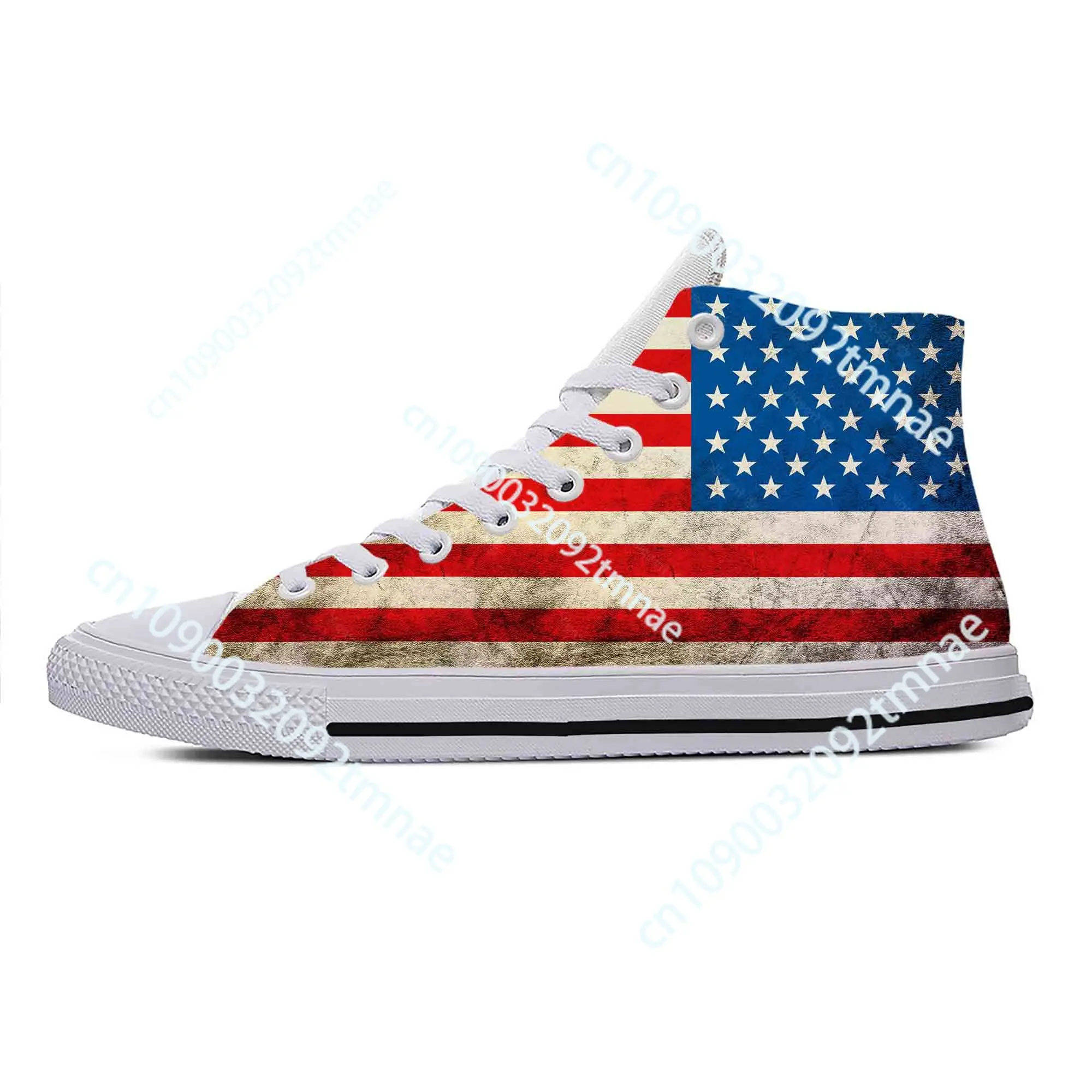 US USA American America Flag United States Funny Casual Cloth Shoes High Top Comfortable Breathable Custom Men Women Sneakers