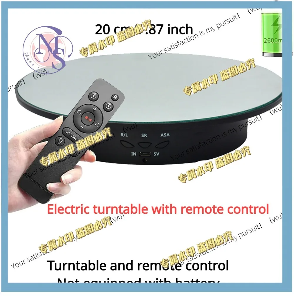 Motorised Rotating Carousel with Remote Control, Jewelry Display, Photography and Video, 360 Degrees, 3-position Adjustment