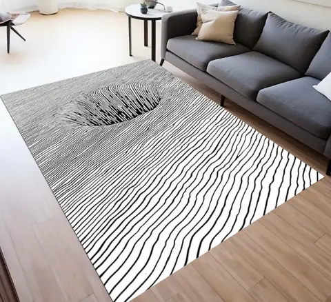 Optical Illusion Rugs Vortex Rugs 3D Effect Rug Modern Rug 3D Printed Rug Anti-Slip Carpet Indoor Rug, Easy To Clean Rug 3D Rug