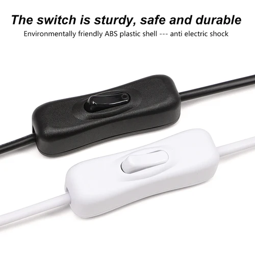 Imagen 2 del producto 1 Uds. Interruptor de encendido y apagado en línea 304 con Cable de alimentación macho hembra 5,5x2,1mm 5V12V 24V DC conector CCTV tira de luz LED