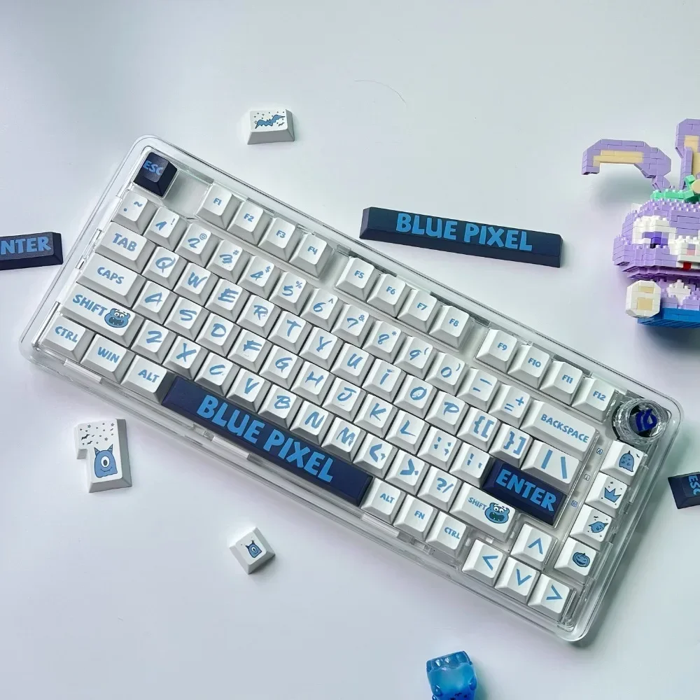 Small Full Set, Cherry, Keycap Set, Large Blue Type PBT for Mx Cherry Gateron Switch Mechanical Keyboard Kit