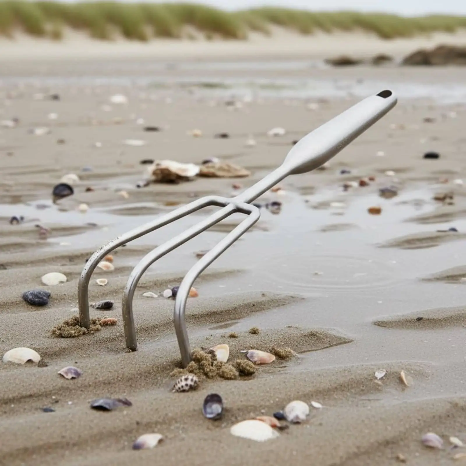 Steel Rake Premium Stainless Material Sand Soil Digging Hand Cultivator for Beach Shellfish and Garden Use