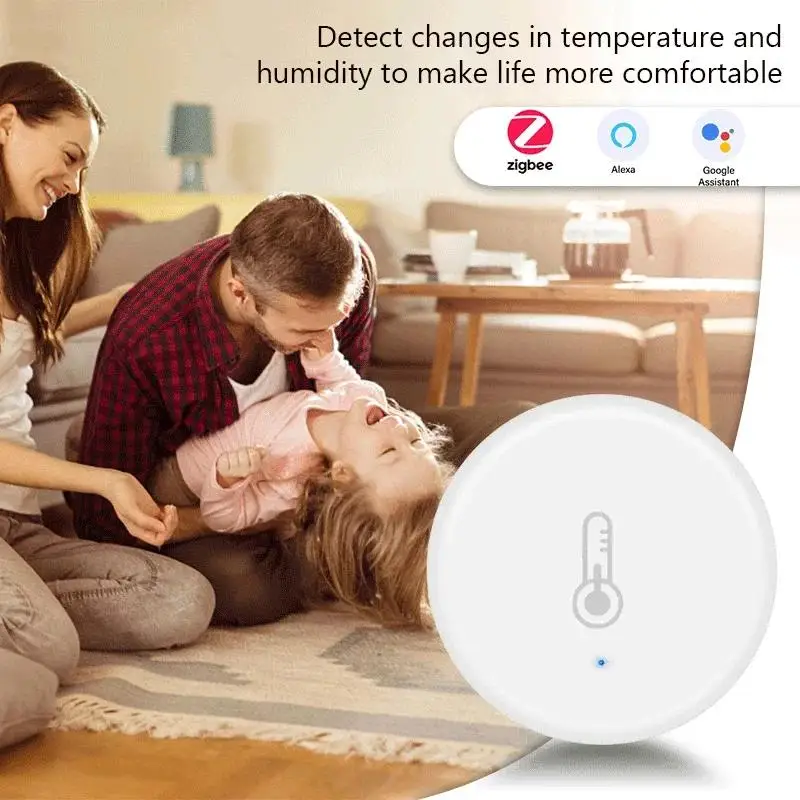 Tuya Smart Zigbee Temperature And Humidity Sensor Indoor Thermometer Monitor Work With Alexa Google Home home automation