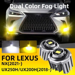 2×Car LED Fog Light Bulb DRL Lamp White Yellow For Lexus UX250H UX200H NX450H+ NX350H NX350 NX250 AZ20 2018 2019 2020 2021 2022