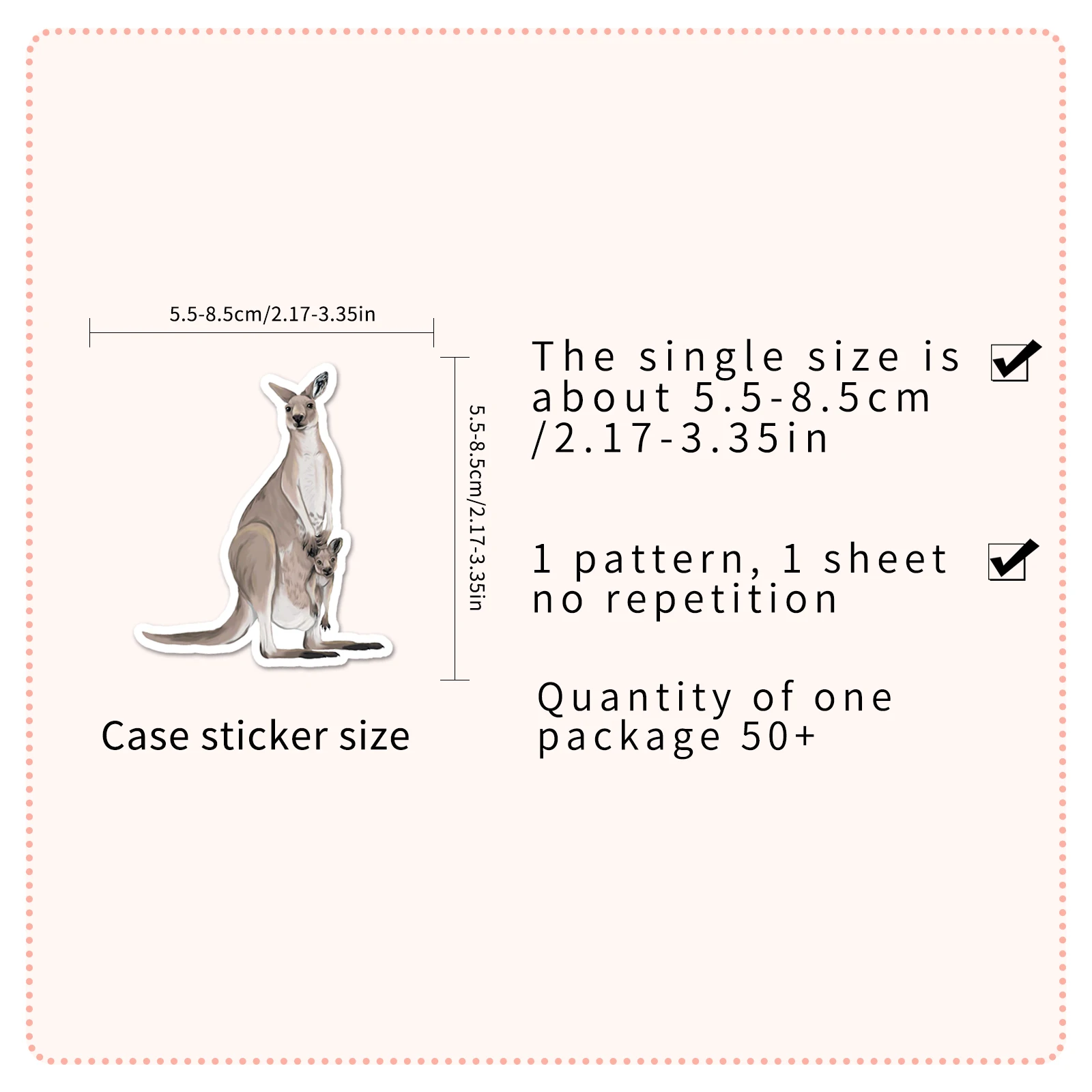 50pc Kangaroo series Cartoon Cute Graffiti Stickers Suitcase Laptop Guitar Skateboard Personalized Decoration Stickers