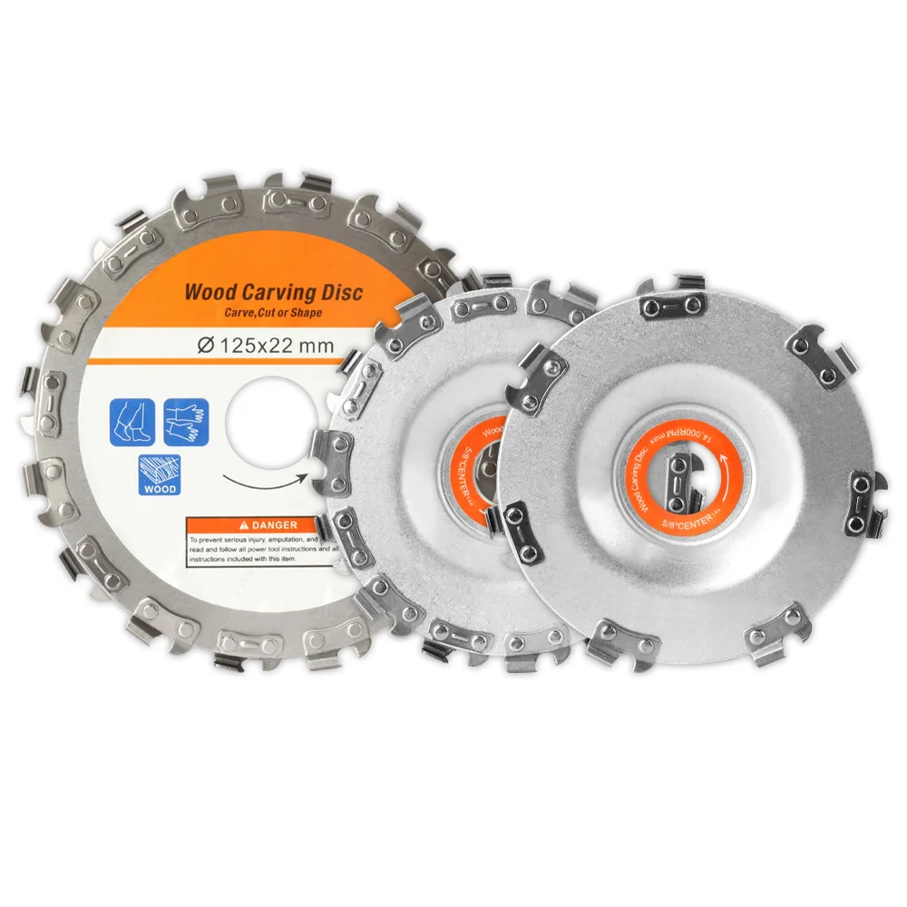 5インチ木工チェーン用ウッドカービングディスク,125mm,100mm,ディスク,グラインダー用チェーン