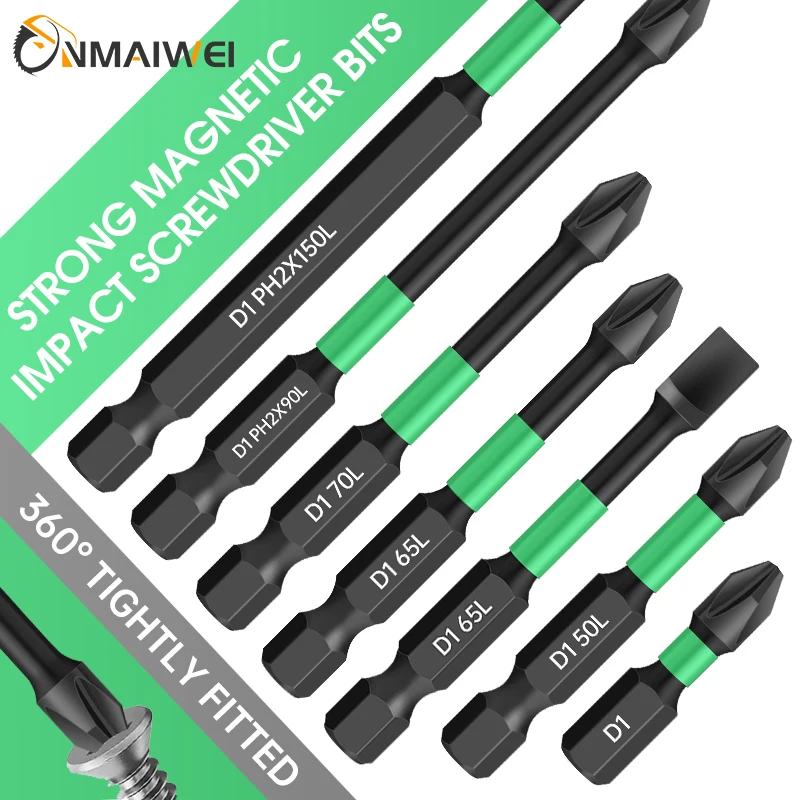 Magnetic Impact Phillips Bit Anti-Slip Long Screwdriver Bit Set Hex Shank Cross Impact Driver Bit for Power Drilling