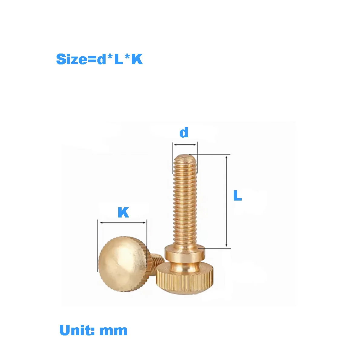 

Brass Hand Screw / Round Stepped High Head Knurled Screw / Double Layer Hand Bolts M3-M10