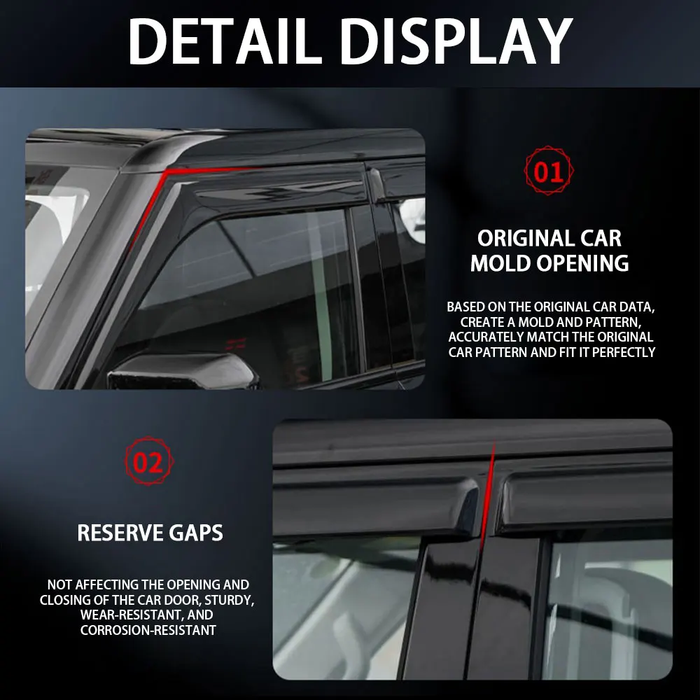 For Chery Jetour T2 2023 2024 2025 Window Visor Awnings Shelters Vent Shades Sun Rain Deflector Guard Auto Accessories