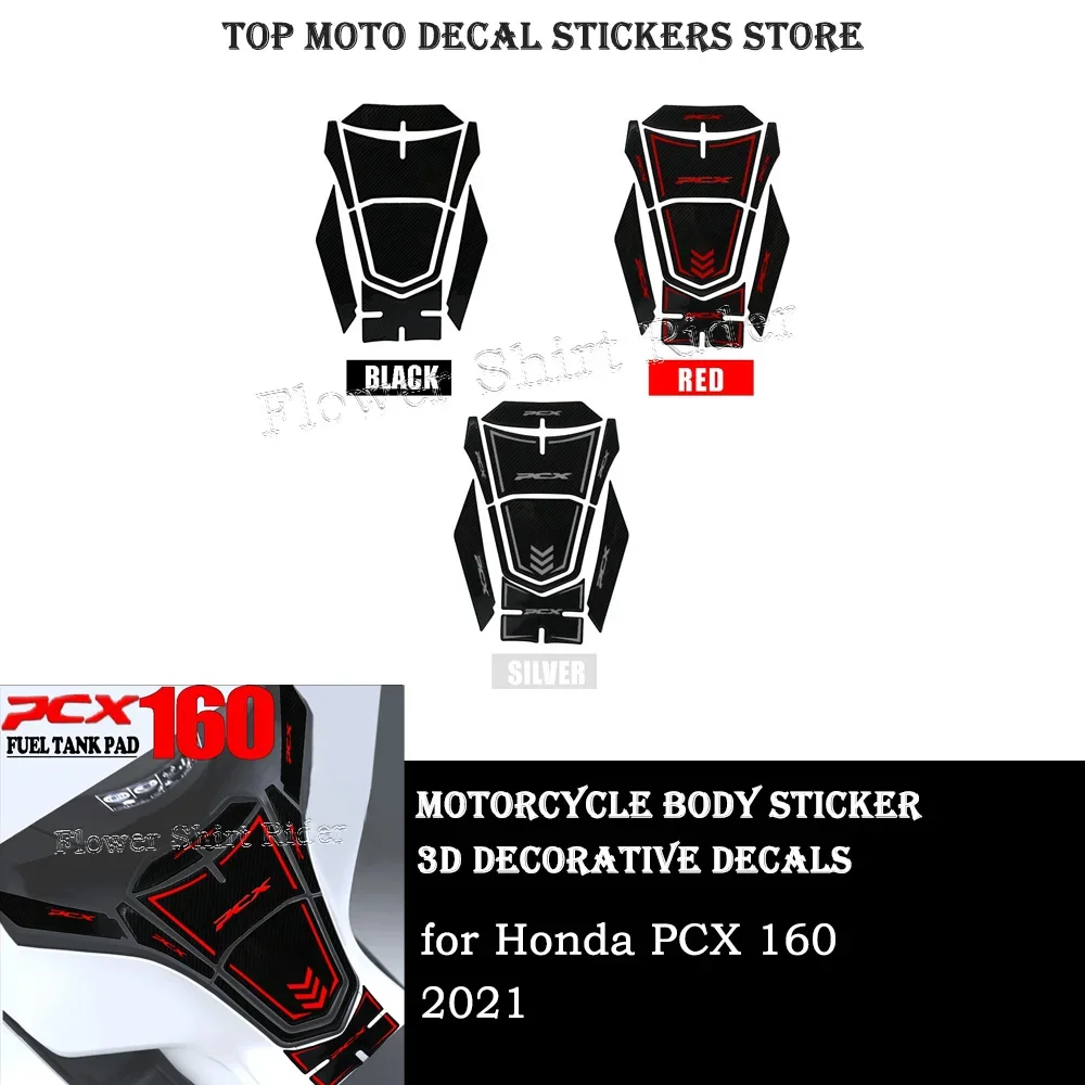 

for Honda PCX 160 2021 Motorcycle fuel tank cap sticker 5D carbon fiber decal sticker body protection decal Sticker New