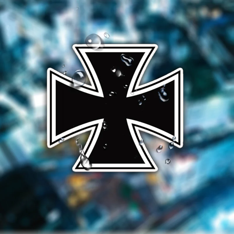 Iron Cross Waterproof Vinyl Sticker Self-adhesive Decal for Car Motorcycle Helmet Laptop Water Bottle Kindle Bumper Decor