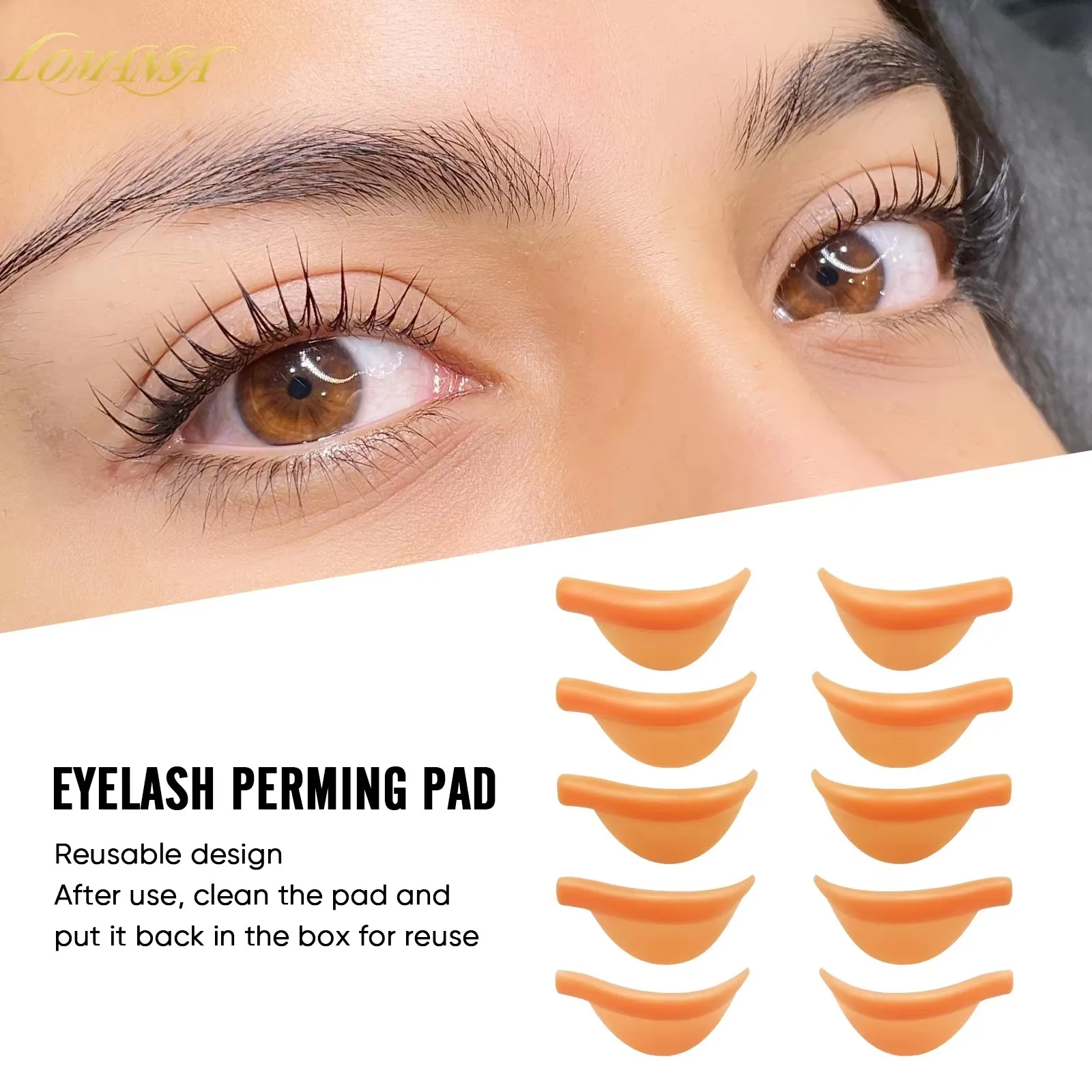 C780  3D Eyelashes Curler Rods Shield Lashes Extension Supplies 7pairs per box Silicone Eyelash Perming Pad Lash Lifting Kit