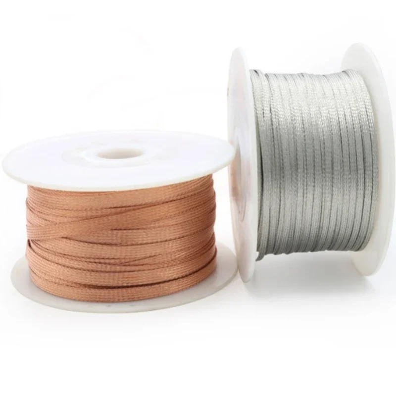 2M/5M Copper Braided Sleeve 2mm ~ 30mm Tinned Plating High Density Expandable Metal Sheath Screening Signal Wire Cable Shielded