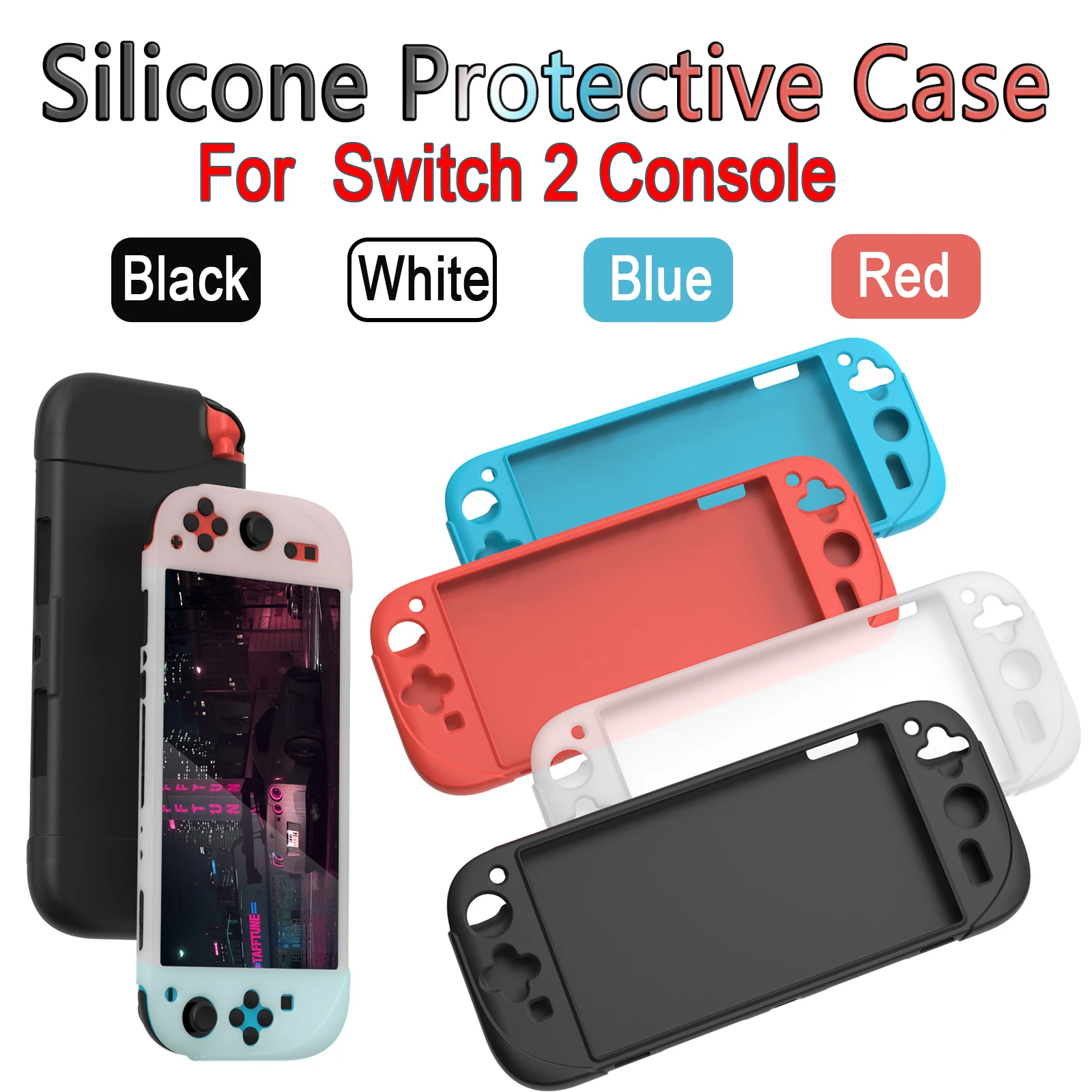 Full Body Silicone Protective Case for Switch 2 Console ,TNS-3158 All-in-One Protective Cover for NS2