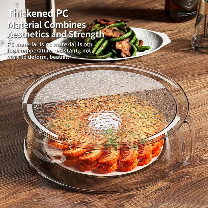 2/3PCS Microwave Oven Cover with Handle Heat Resistant Splatter Guard Lid Transparent Plate Dish Shield for Kitchen Fridge & BBQ