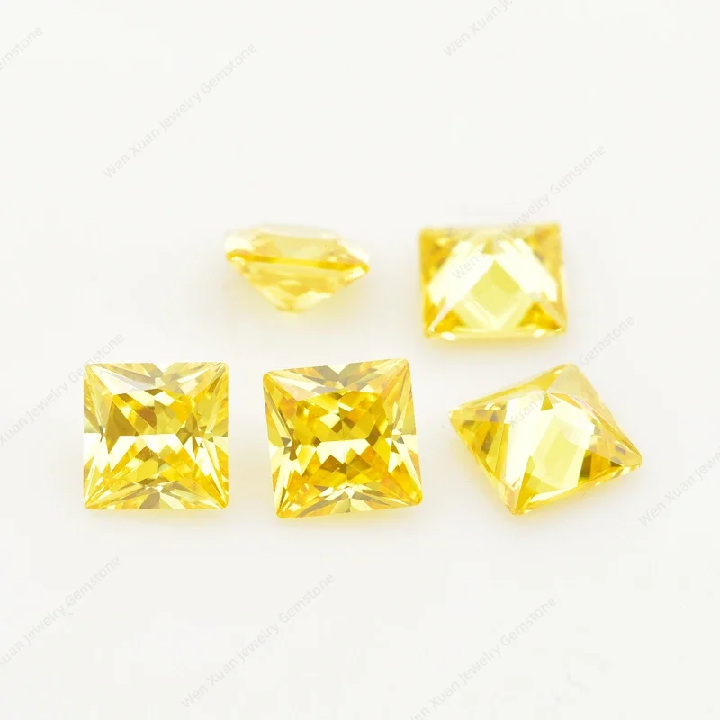 Cubic Zirconia Stone 2x2~14x14mm AAAAA Multicolor Square Shape Princess Cut Loose CZ Stones Synthetic Gems Beads For Jewelry