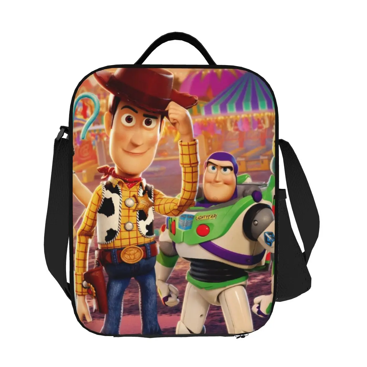 

Custom Animated Toy Story Insulated Lunch Tote Bag for Women Cartoon Portable Cooler Thermal Food Bento Box School